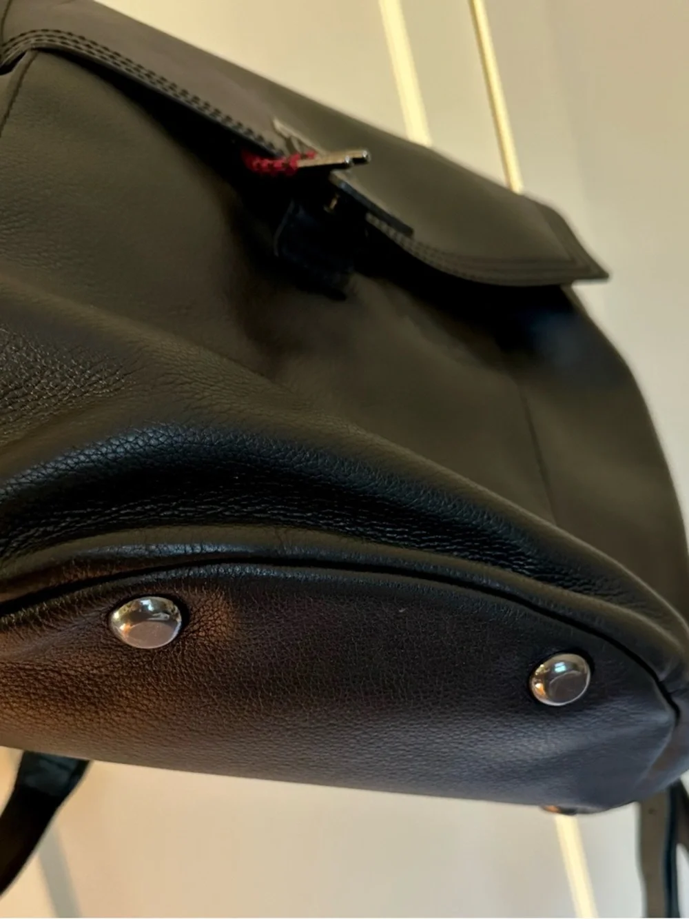 Sorel Black Leather Backpack